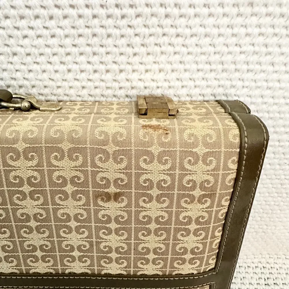 Pierre Cardin Vintage MCM Backgammon Board Game Set Monogram Print Attache Case